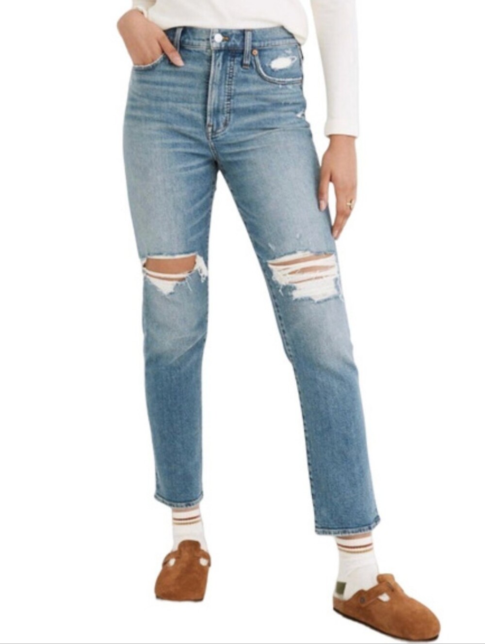 Madewell The Perfect Vintage Jean Denman Wash NC328 Destructed Edition 27 $138
